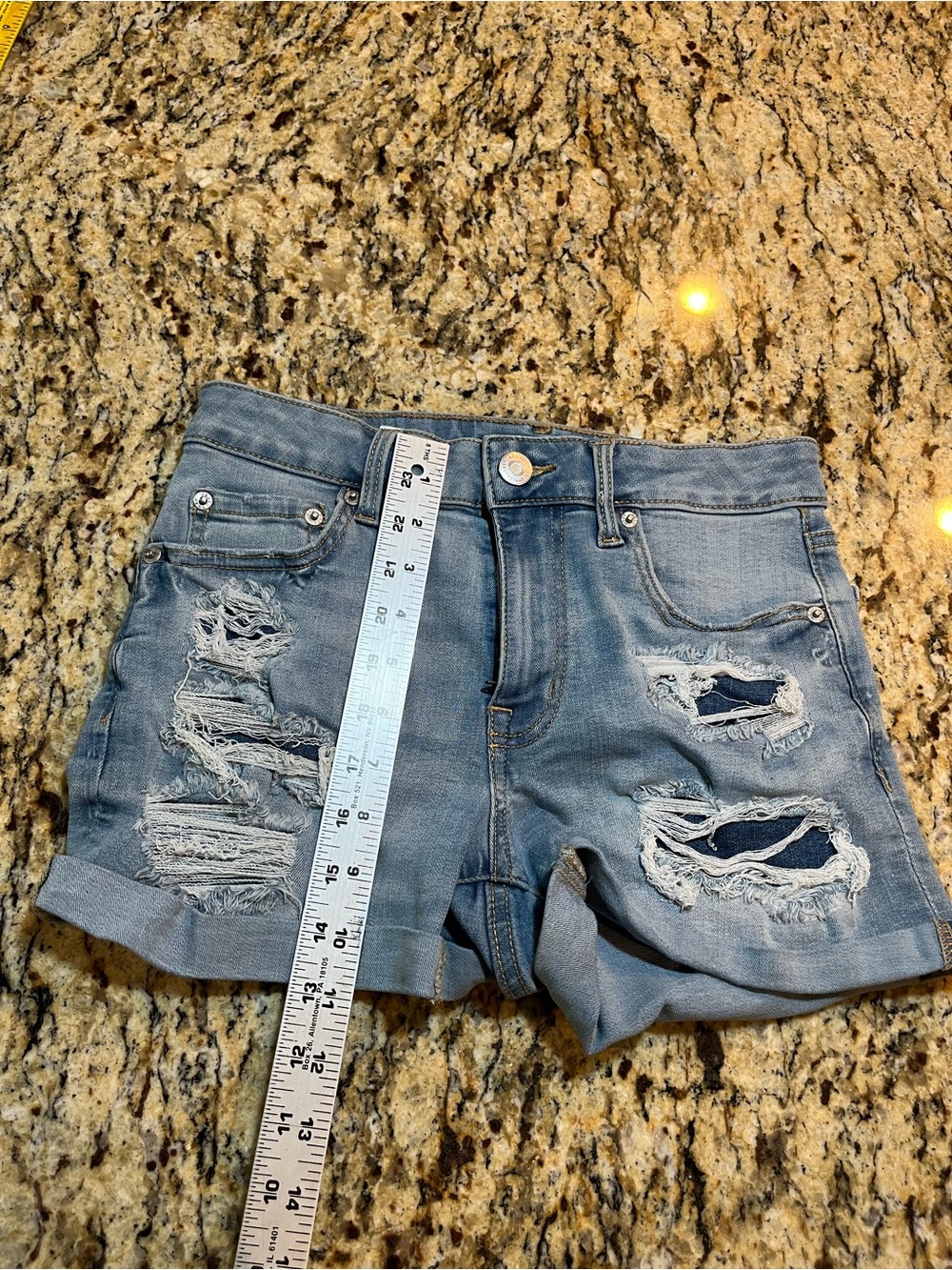Aeropostale Distressed Light Blue Women's Denim Shorts size 2
